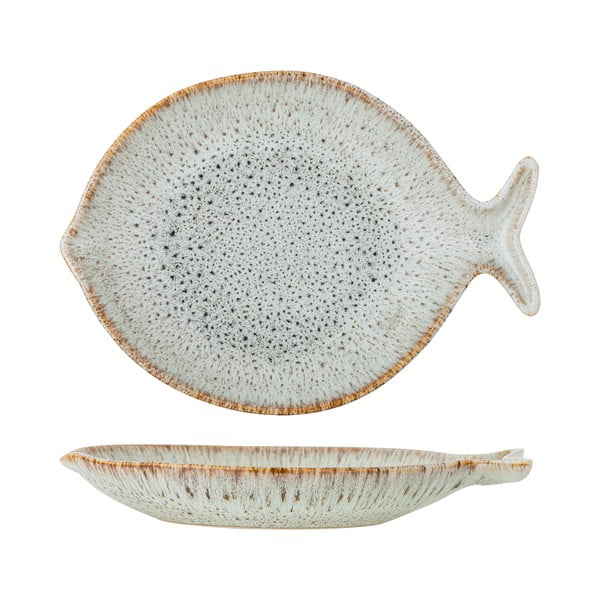 Zils/bēšs servēšanas akmensmasas šķīvis Fleur – Bloomingville-image-2