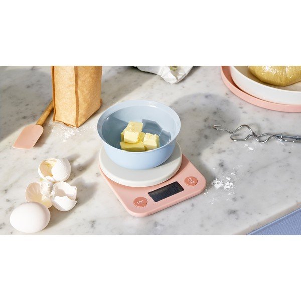 Balta plastmasa digitālie virtuves svari Foodie – RIG-TIG-image-2