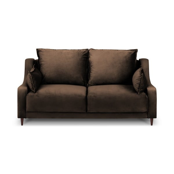 Brūns samta dīvāns Mazzini Sofas Freesia, 150 cm