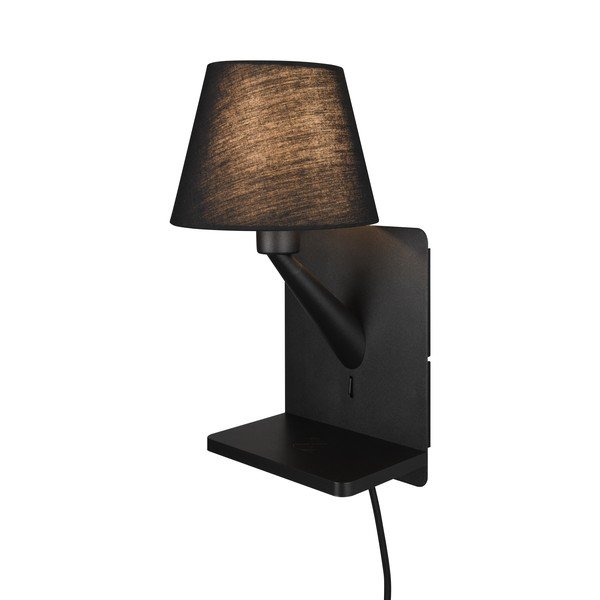 Matēti melna sienas lampa Comfort – Trio