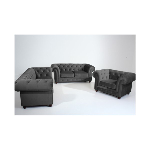 Antracīta pelēks dīvāns Max Winzer Orleans Velvet, 216 cm-image-2