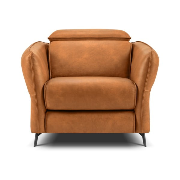 Gaiši brūns ādas atpūtas krēsls Hubble – Windsor & Co Sofas