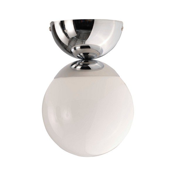Balta/spīdīgas sudraba krāsas griestu lampa no opāla stikla ø 15 cm Leah – Jotex