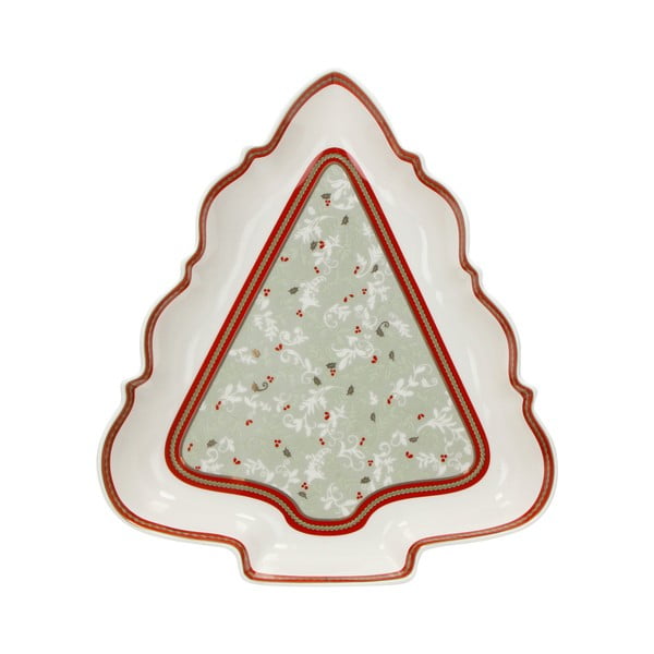 Porcelāna šķīvis eglītes formā Brandani Antipastiera Albero Connubio, garums 26 cm