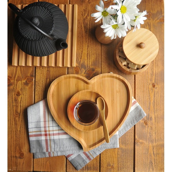 Bambusa servēšanas paplāte Bambum Amor, platums 23 cm-image-2