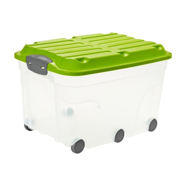 Plastmasas uzglabāšanas kaste ar vāku uz riteņiem 57 l Roller – Rotho