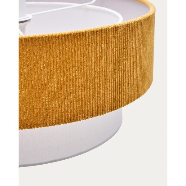 Sinepju dzeltena/balta bērnu lampa ar auduma abažūru Bianella – Kave Home-image-4