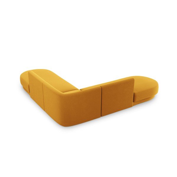 Sinepju dzeltens samta stūra dīvāns Miley – Micadoni Home-image-4
