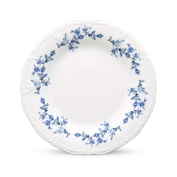 Balts/zils porcelāna šķīvis ø 21 cm Retro – BonBistro