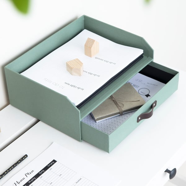 Zaļš kartona organizators atvilktnei/dokumentiem Walter Canvas Paper Laminate – Bigso-image-3