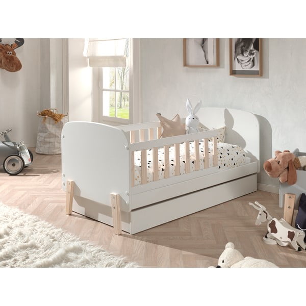 Balta atvilktne zem bērnu gultas 70x140 cm Kiddy – Vipack-image-1