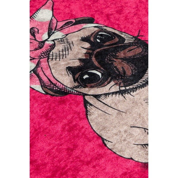Rozā vannas istabas paklājiņš 40x60 cm Pink Pug – Foutastic-image-2