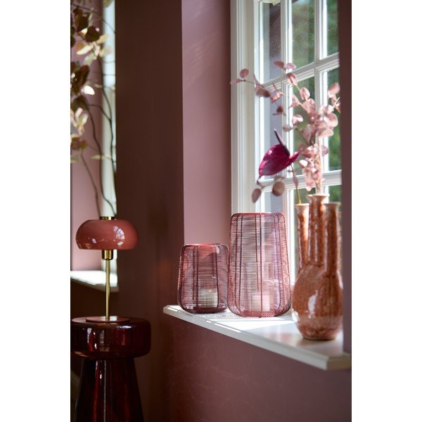 Lašrozā galda lampa ar metāla abažūru (augstums 34 cm) Surin – Light & Living-image-1