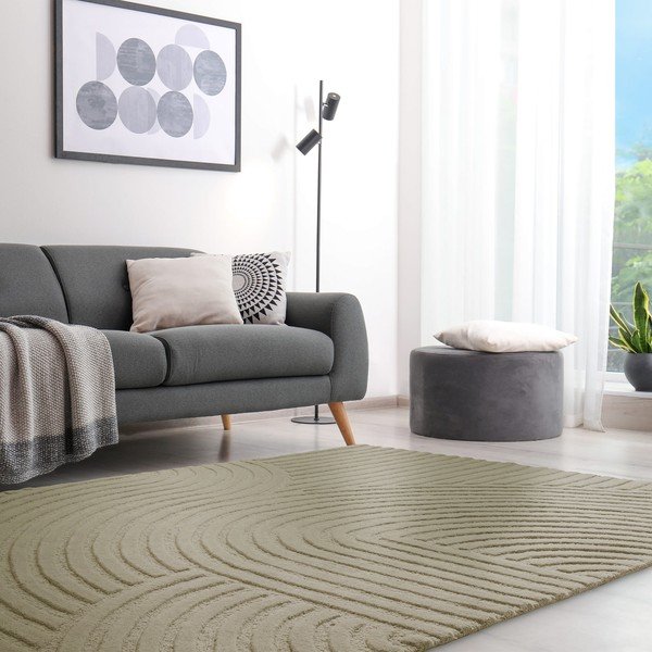 Haki vilnas paklājs 160x230 cm Hague – Asiatic Carpets-image-1