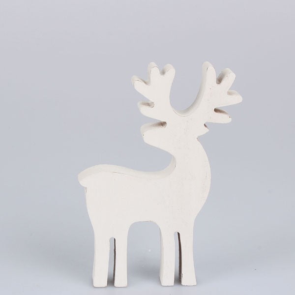 Balts koka dekoratīvais ziemeļbriedis Dakls