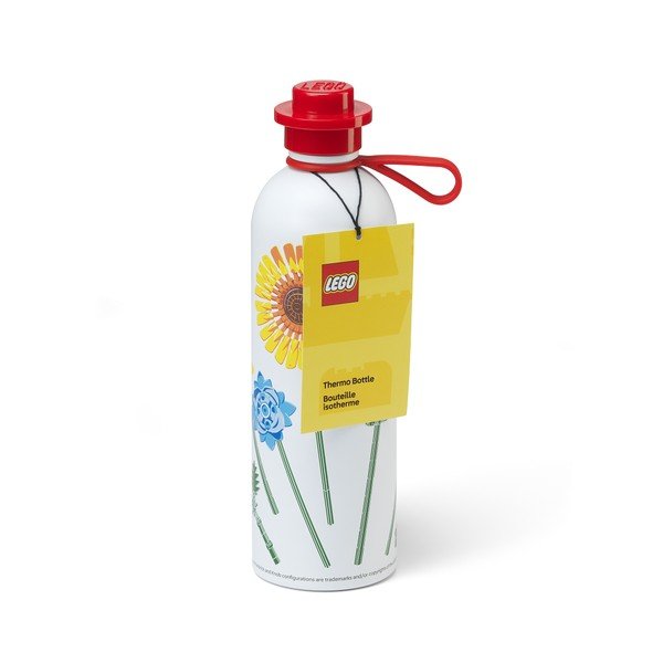 Sarkans/balts metāla bērnu termoss 560 ml Botanicals – LEGO®-image-1