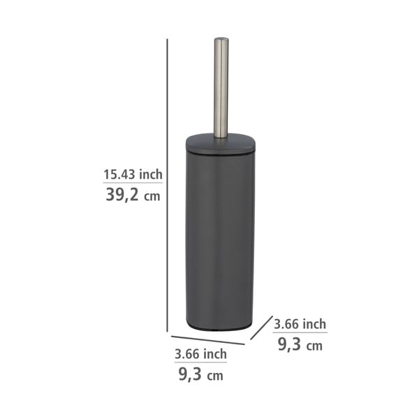 Tumši pelēka nerūsējošā tērauda tualetes birste Wenko Alassio-image-1