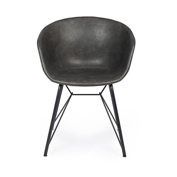 Tumši pelēks polsterēts pusdienu krēsls Warhol – Bizzotto-image-2