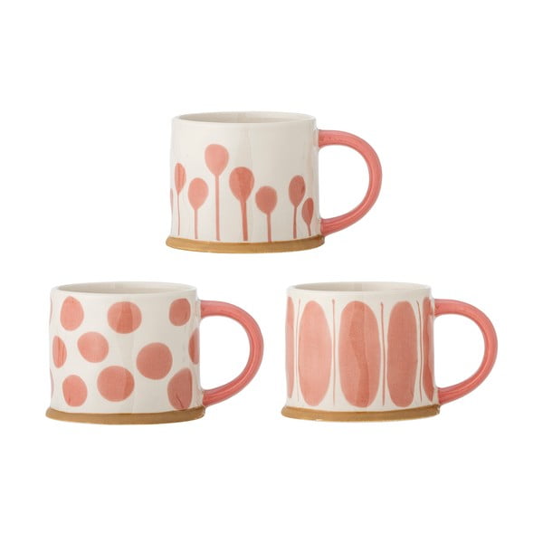 Lašrozā/krēmkrāsas akmensmasas krūzes (3 gab.) 450 ml Linora – Bloomingville