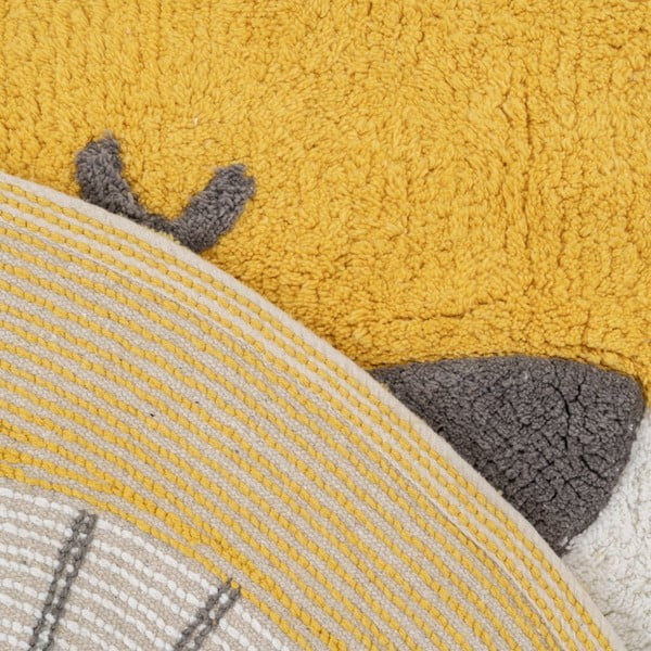 Okera dzeltens kokvilnas bērnu paklājs ø 100 cm Lion – Ixia-image-4