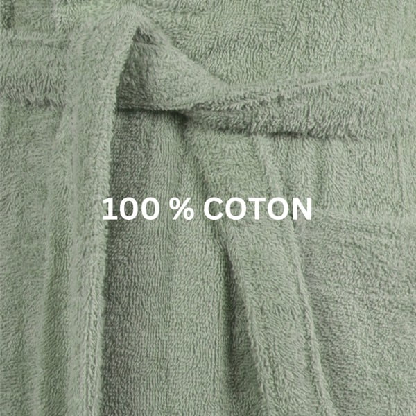 Zaļš kokvilnas halāts XXL Lindu – Tiseco Home Studio-image-2