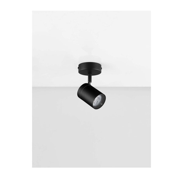 Matēti melna metāla prožektora tipa lampa ar saliekamu konstrukciju 12x8 cm Alma – Nova Luce-image-2