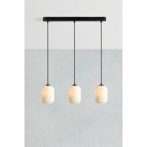 Melna/balta piekaramā lampa ar stikla abažūru 14x72 cm Cava – Markslöjd-image-2