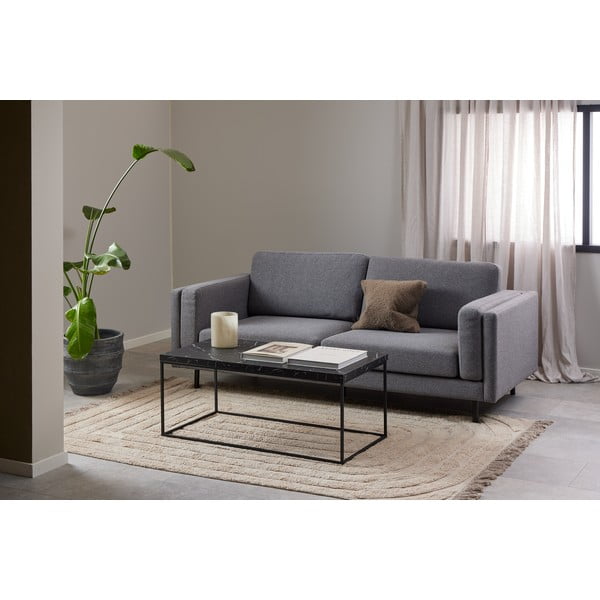 Melns žurnālgaldiņš ar marmora imitācijas galda virsmu 55x110 cm Barossa – Actona-image-1