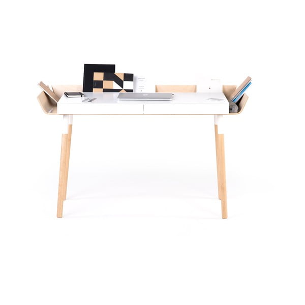 Balts rakstāmgalds ar 2 atvilktnēm EMKO My Writing Desk-image-3