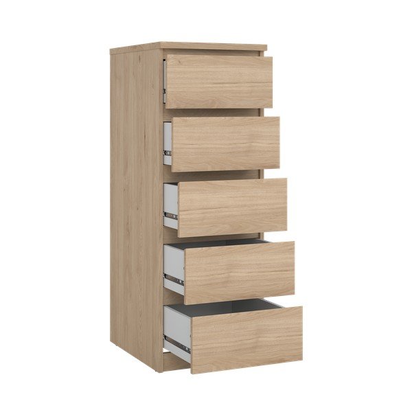 Dabīga toņa kumode ar ozolkoka imitāciju 40x111x50 cm Naia – Tvilum-image-4