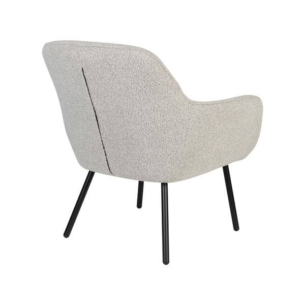 Balts atpūtas krēsls no buklē auduma Dude – White Label-image-4