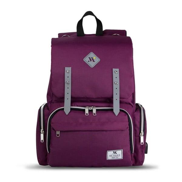 Violeta mugursoma māmiņām ar USB portu My Valice MOTHER STAR Baby Care Backpack-image-2