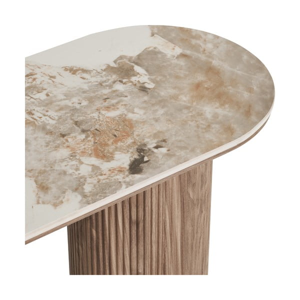 Bēšs/dabīga toņa konsoles galds ar marmora imitācijas galda virsmu 40x120 cm Athens – House Nordic-image-3