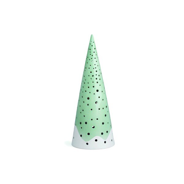 Zaļš Ziemassvētku svečturis no kaula porcelāna Kähler Design Nobili, augstums 30 cm