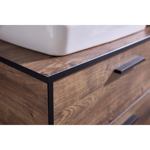 Brūns ozolkoka imitācijas piekaramais skapītis bez izlietnes 71x51 cm Set 374 - Pelipal-image-4