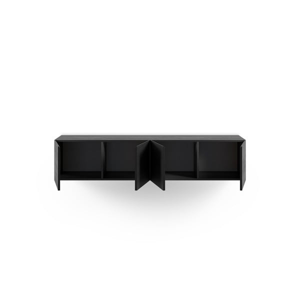 Melns TV galdiņš 180x38x35 cm Daroca – Marckeric-image-2