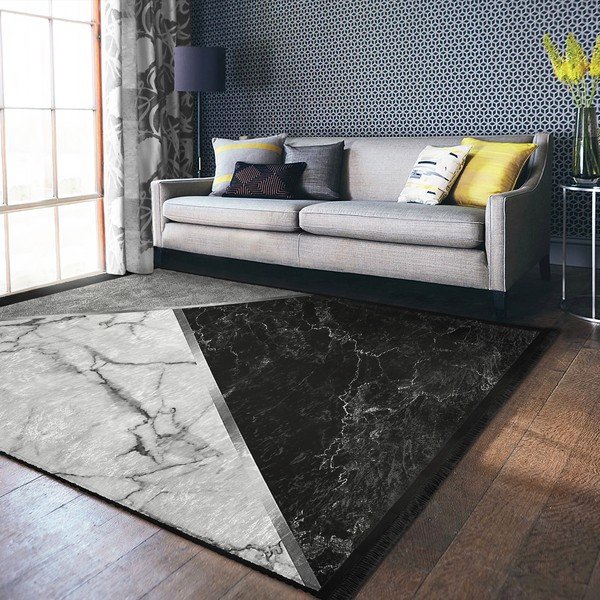 Balts/melns paklājs 80x150 cm – Mila Home-image-2