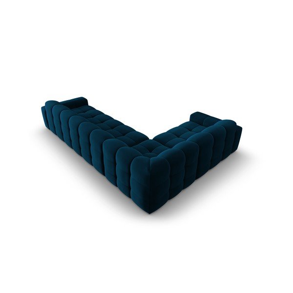 Tumši zils samta stūra dīvāns (kreisais stūris) Kendal – Micadoni Home-image-4