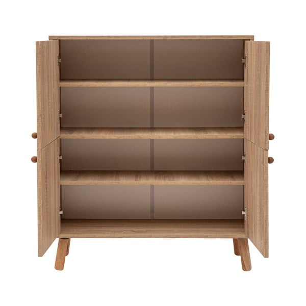 Dabīga toņa skapītis ar ozolkoka imitāciju 95x111 cm Multilux – Kalune Design-image-3