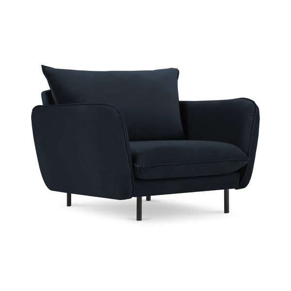Tumši zils samta krēsls Vienna – Cosmopolitan Design