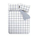 Balta/zila divguļamā kokvilnas gultas veļa 200x200 cm Marlow Check – Bianca