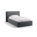 Pelēka polsterēta vienvietīga gulta ar veļas kasti un redelēm 90x200 cm Jodie – Micadoni 