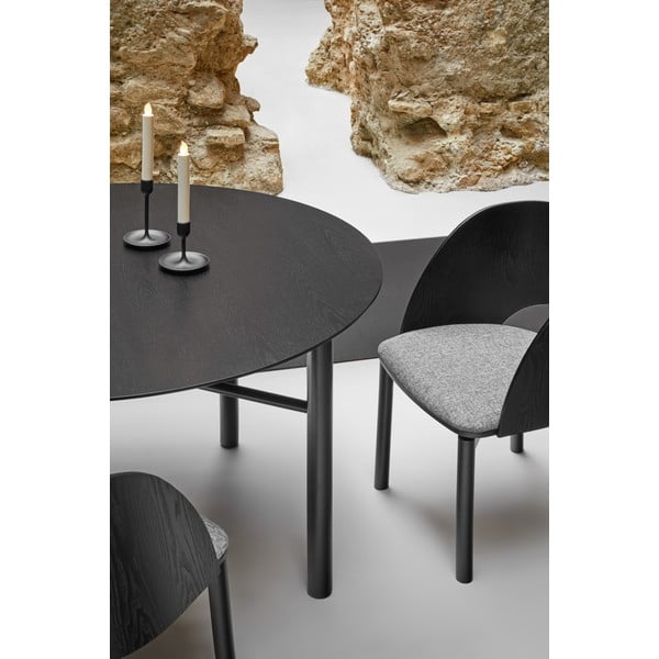 Melns apaļš ēdamgalds Teulat Junco, ø 120 cm-image-2