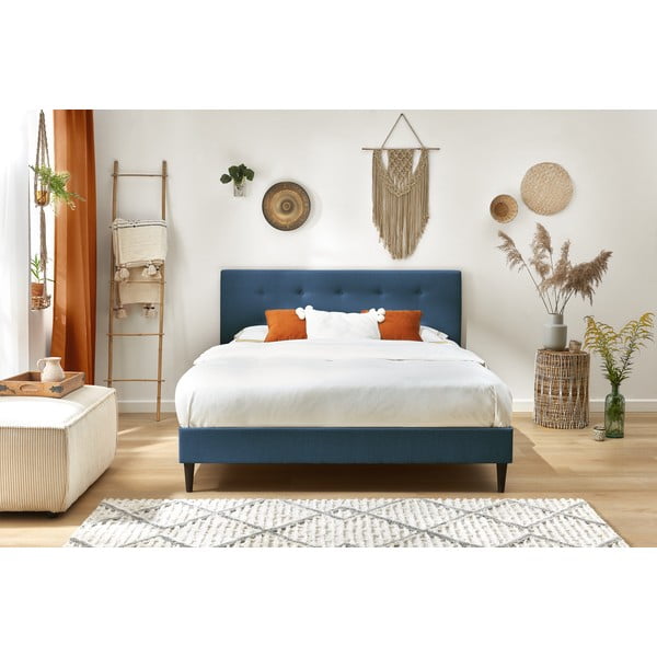 Zila divguļamā gulta Bobochic Paris Rory Dark, 160 x 200 cm-image-4