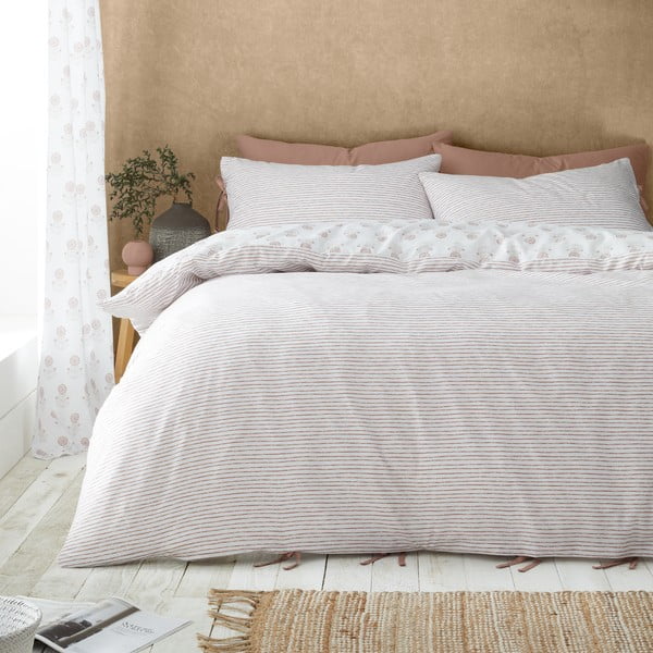 Balta divguļamā gultas veļa 200x200 cm Woodblock Floral – Pineapple Elephant-image-2