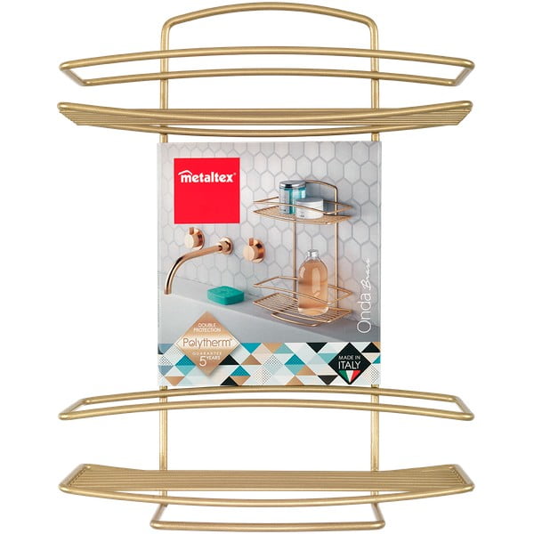 Zelta krāsas tērauda vannas istabas plaukts Onda – Metaltex-image-2