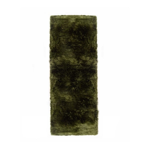 Tumši zaļš aitādas paklājs Royal Dream Zealand Long, 70 x 190 cm-image-1