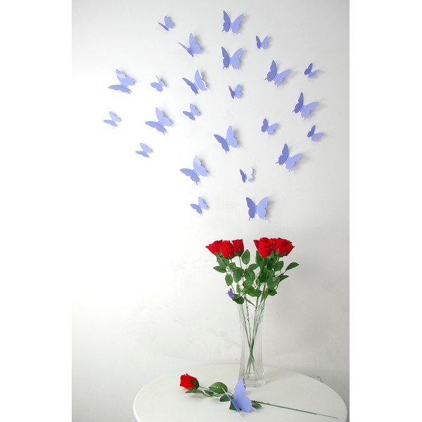 12 violetu 3D uzlīmju komplekts Ambiance Butterflies-image-4