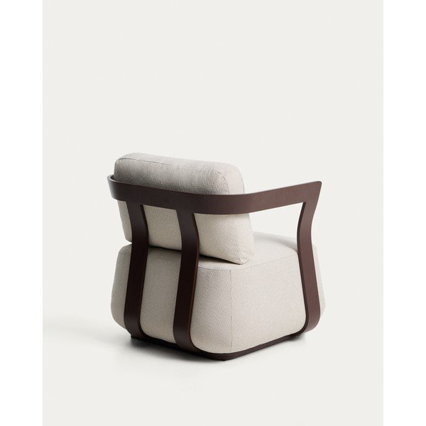 Brūns/krēmkrāsas polsterēts dārza atpūtas krēsls Tamaris – Kave Home-image-4