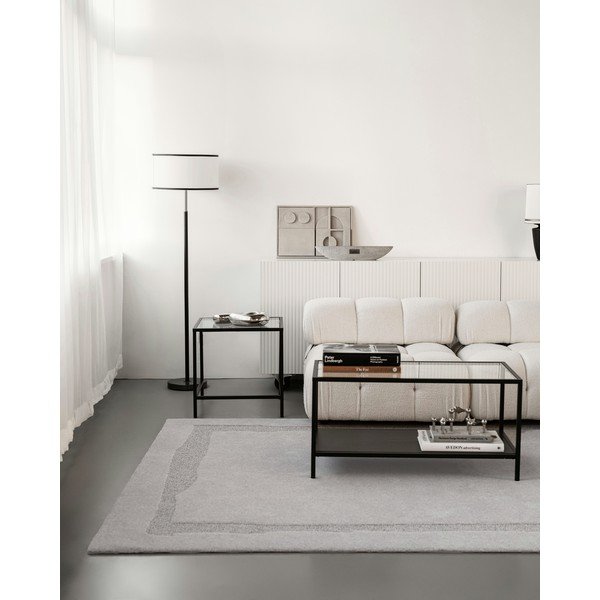 Gaiši pelēks vilnas paklājs 133x190 cm Morphic Rocca – Agnella-image-1